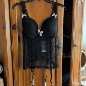 NWT. Elegant Black 2 Piece Lace Lingerie Set